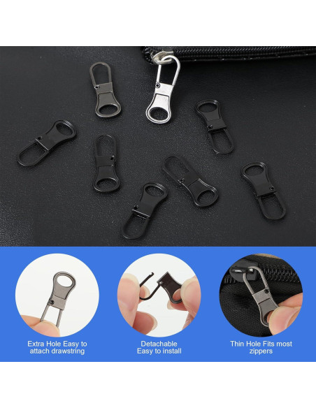 10 Piezas Tiradores de Cremallera Desmontables Ouligay