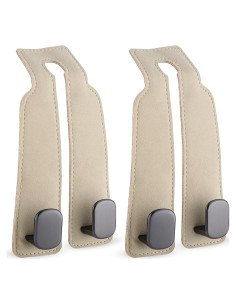 Ganchos para Asiento de Coche Cartaxio - 2 Pcs Beige y Plata