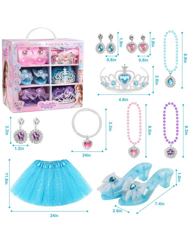 Kit de Disfraces de Princesa YasinKidz con Maquillaje Lavable