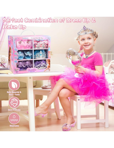 Kit de Disfraces de Princesa YasinKidz con Maquillaje Lavable Kit de Disfraces de Princesa YasinKidz con Maquillaje Lavable