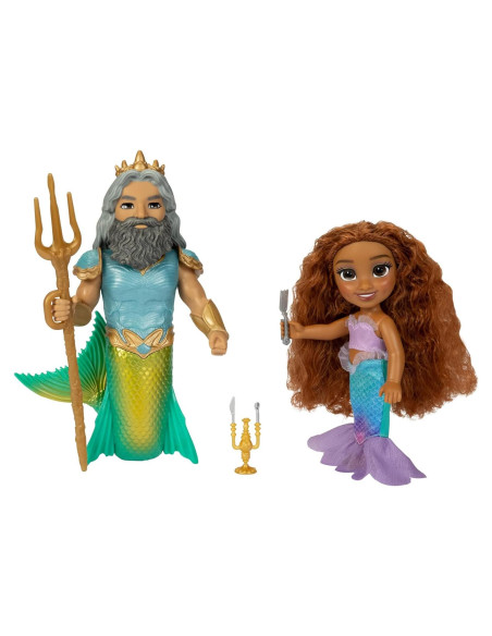 Muñeca Ariel y Rey Tritón Disney La Sirenita 15.24 cm Set