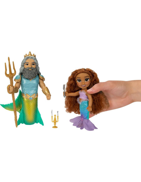 Muñeca Ariel y Rey Tritón Disney La Sirenita 15.24 cm Set