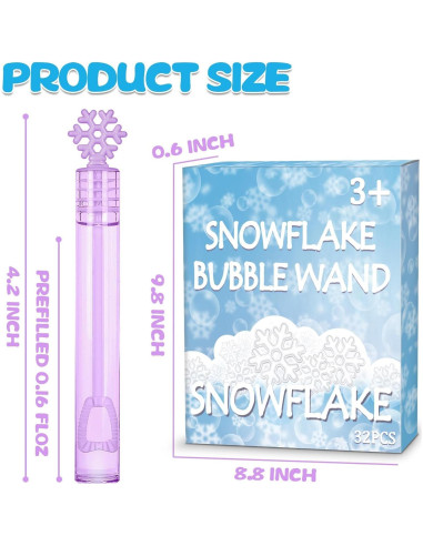 32 Varitas de Burbuja Copo de Nieve Cawiew 10,67 cm
