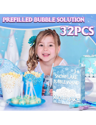 32 Varitas de Burbuja Copo de Nieve Cawiew 10,67 cm