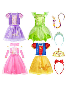 Meland Disfraz de Princesa para Niñas 3-8 Años con Accesorios