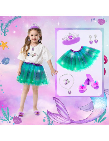 Conjunto de Disfraz de Princesa para Niñas - 3 Temas