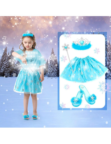 Conjunto de Disfraz de Princesa para Niñas - 3 Temas