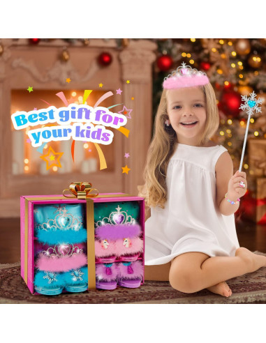 Conjunto de Disfraz de Princesa para Niñas - 3 Temas