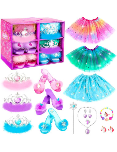 Conjunto de Disfraz de Princesa para Niñas - 3 Temas