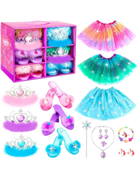 Conjunto de Disfraz de Princesa para Niñas - 3 Temas