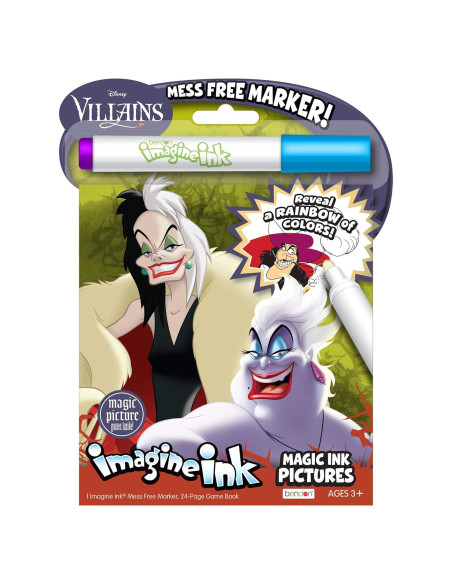 Libro para Colorear Disney Villanos Bendon 50490 con Marcador
