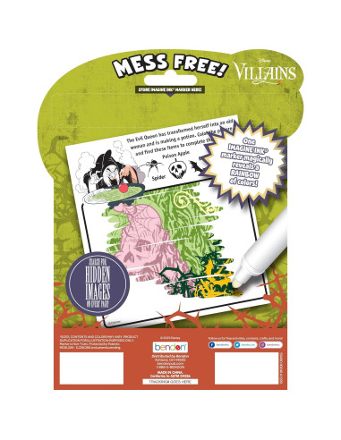 Libro para Colorear Disney Villanos Bendon 50490 con Marcador