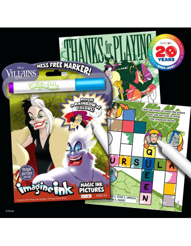Libro para Colorear Disney Villanos Bendon 50490 con Marcador