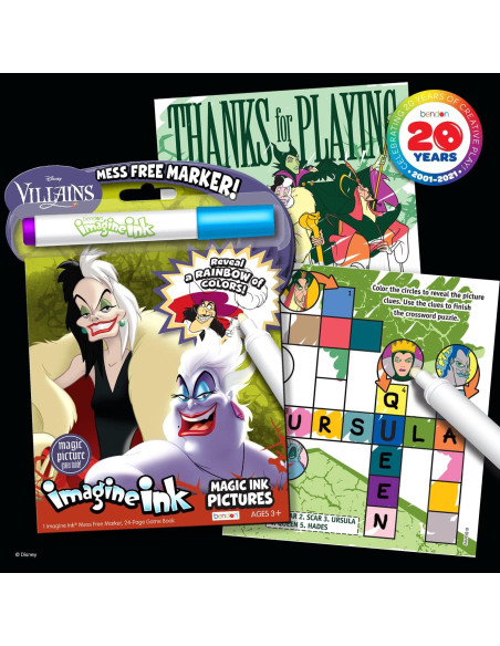 Libro para Colorear Disney Villanos Bendon 50490 con Marcador