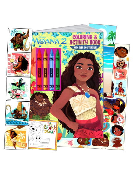 Libro para Colorear Disney Moana + Stickers y Colgador Libro para Colorear Disney Moana + Stickers y Colgador