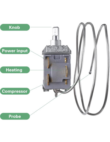 Termostato Universal de Mini Nevera Hoseup WDF-18 250V 3 Pines