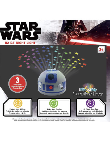 Luz Nocturna R2-D2 Pillow Pets 28 cm Proyector Estrellas