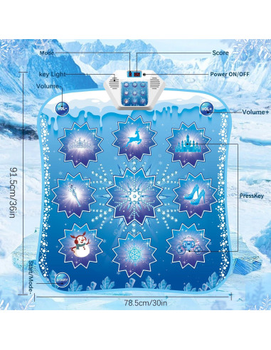 Alfombra de Baile Electrónica Frozen - 5 Modos, Luz LED, 0.65 kg