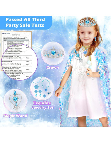 Conjunto de Princesa de Nieve OHARLOBE para Niñas 4-6 Años