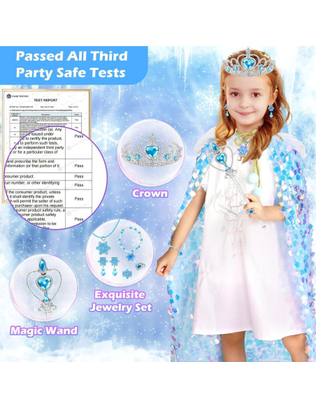 Conjunto de Princesa de Nieve OHARLOBE para Niñas 4-6 Años