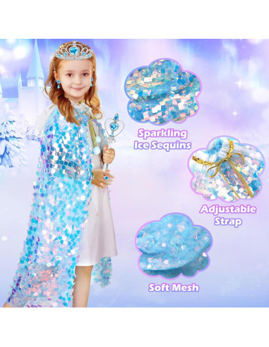 Conjunto de Princesa de Nieve OHARLOBE para Niñas 4-6 Años