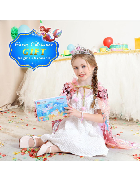 Conjunto de Disfraz de Princesa Sirena LIMIROLER 9 Piezas Conjunto de Disfraz de Princesa Sirena LIMIROLER 9 Piezas