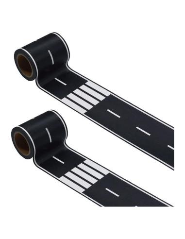 Cinta Negra para Autos de Juguete RECER 2 Rollos 6,1 cm x 10 m