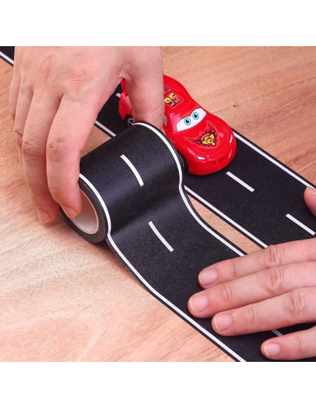 Cinta Negra para Autos de Juguete RECER 2 Rollos 6,1 cm x 10 m