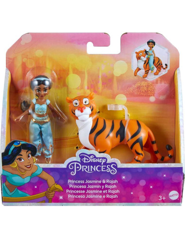 Muñeca Jasmine y Tigre Rajah Disney Aladino 10 cm Mattel