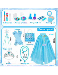 Conjunto de Maquillaje y Disfraz Frozen Basytodio 3-6 Años 2