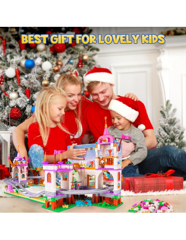 HOGOKIDS Kit de Construcción Montaña Rusa 711 Piezas Rosa