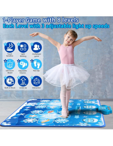 Alfombra de Baile Electrónica Jiaxin 2 Jugadores Azul 102x98 cm