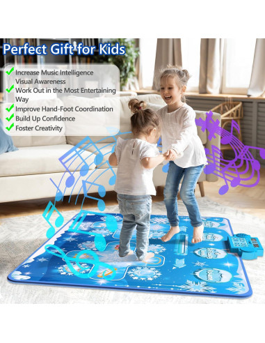 Alfombra de Baile Electrónica Jiaxin 2 Jugadores Azul 102x98 cm