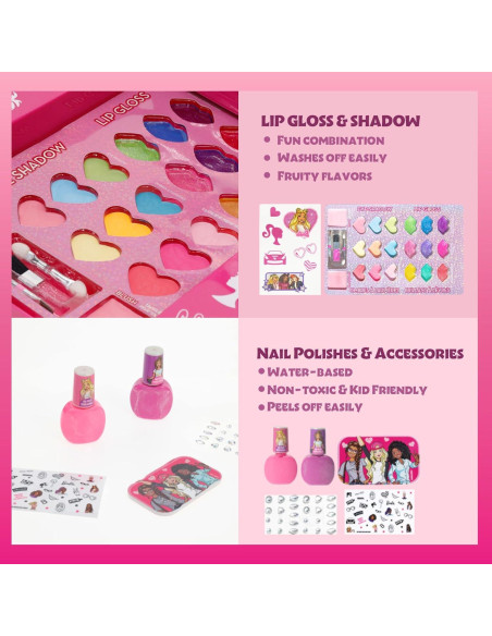 Conjunto de Vanity de Belleza Barbie con Espejo Iluminado
