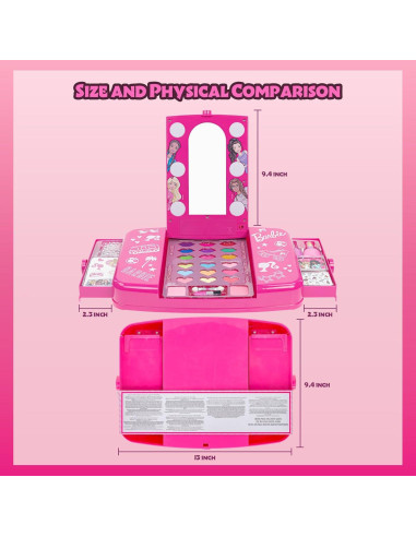 Conjunto de Vanity de Belleza Barbie con Espejo Iluminado