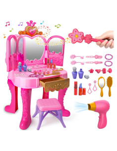 Conjunto de Maquillaje Rosa AugToy con Espejo y Música 2-5 Años