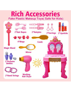 Conjunto de Maquillaje Rosa AugToy con Espejo y Música 2-5 Años 2