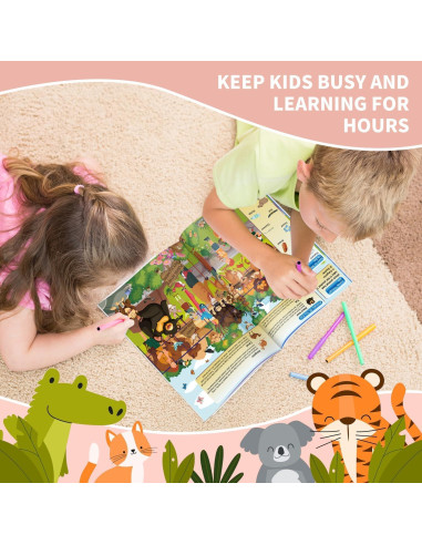 Paquete de 4 Libros de Actividades Buscar y Encontrar Elfew