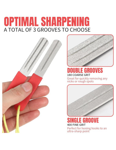 Afilador de Anzuelos Skylety 4 Pcs Lima de Diamante 10 cm