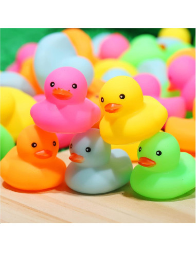 Paquete de 50 Patitos de Goma Multicolor Ekisemio 4 cm