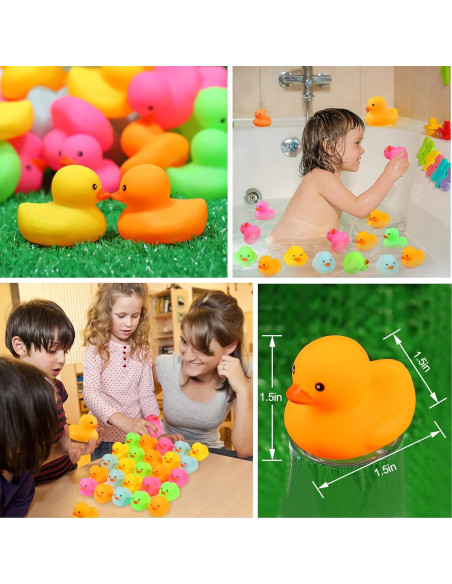 Paquete de 50 Patitos de Goma Multicolor Ekisemio 4 cm