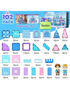 Azulejos Magnéticos Soyee 102pcs Castillo Juguetes 3+ Años 2