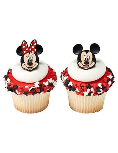 Anillos de Cupcake Disney Mickey y Minnie - 24 Piezas