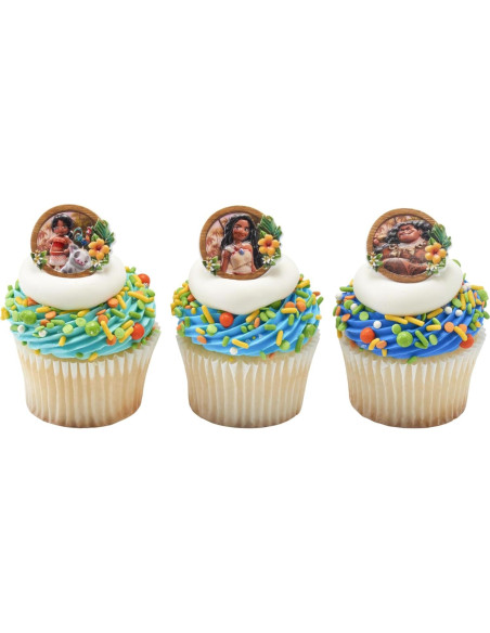 DecoPac Decoraciones para Cupcakes Moana - 24 Anillos