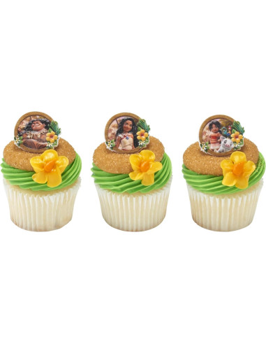 DecoPac Decoraciones para Cupcakes Moana - 24 Anillos