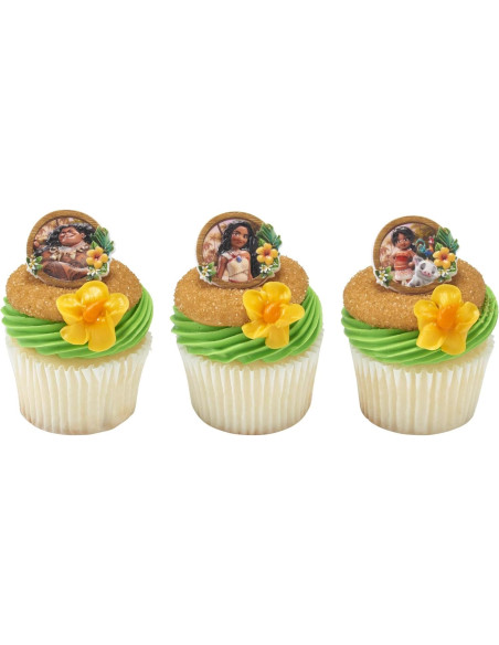 DecoPac Decoraciones para Cupcakes Moana - 24 Anillos