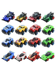 Set de 16 Coches de Retroceso DINESIL para Niños - Juguetes de Carreras