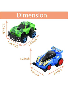Set de 16 Coches de Retroceso DINESIL para Niños - Juguetes de Carreras 2