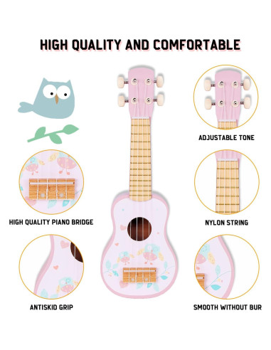 Conjunto Musical Infantil de Madera WoodenEdu - 6 Piezas Rosa