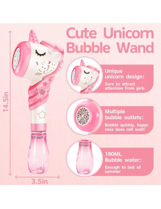 Varita de Burbujas Unicornio Woplagyreat para Niños 1-8 Años 2